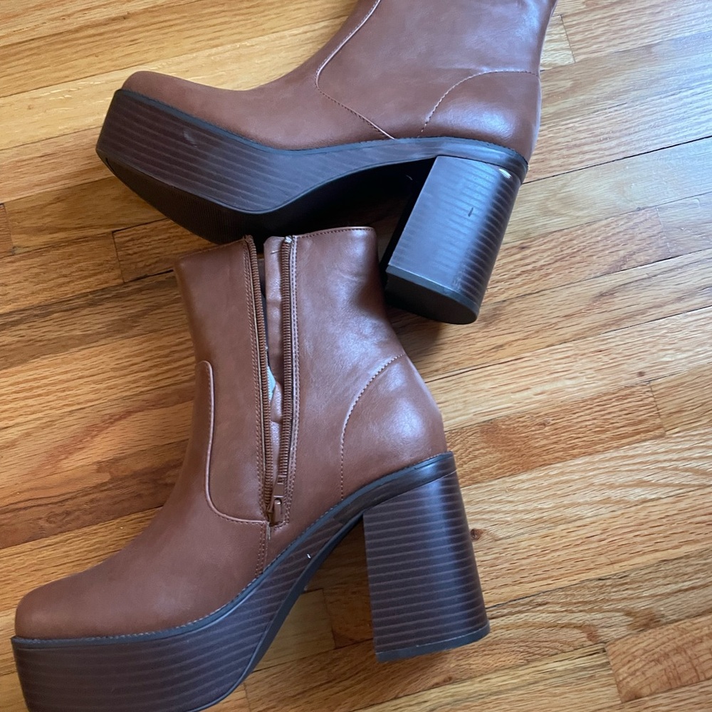 Brown Platform Ankle Boots Steve Madden